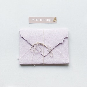 HANDMADE COTTON ENVELOPES with uneven edges. Cold pink