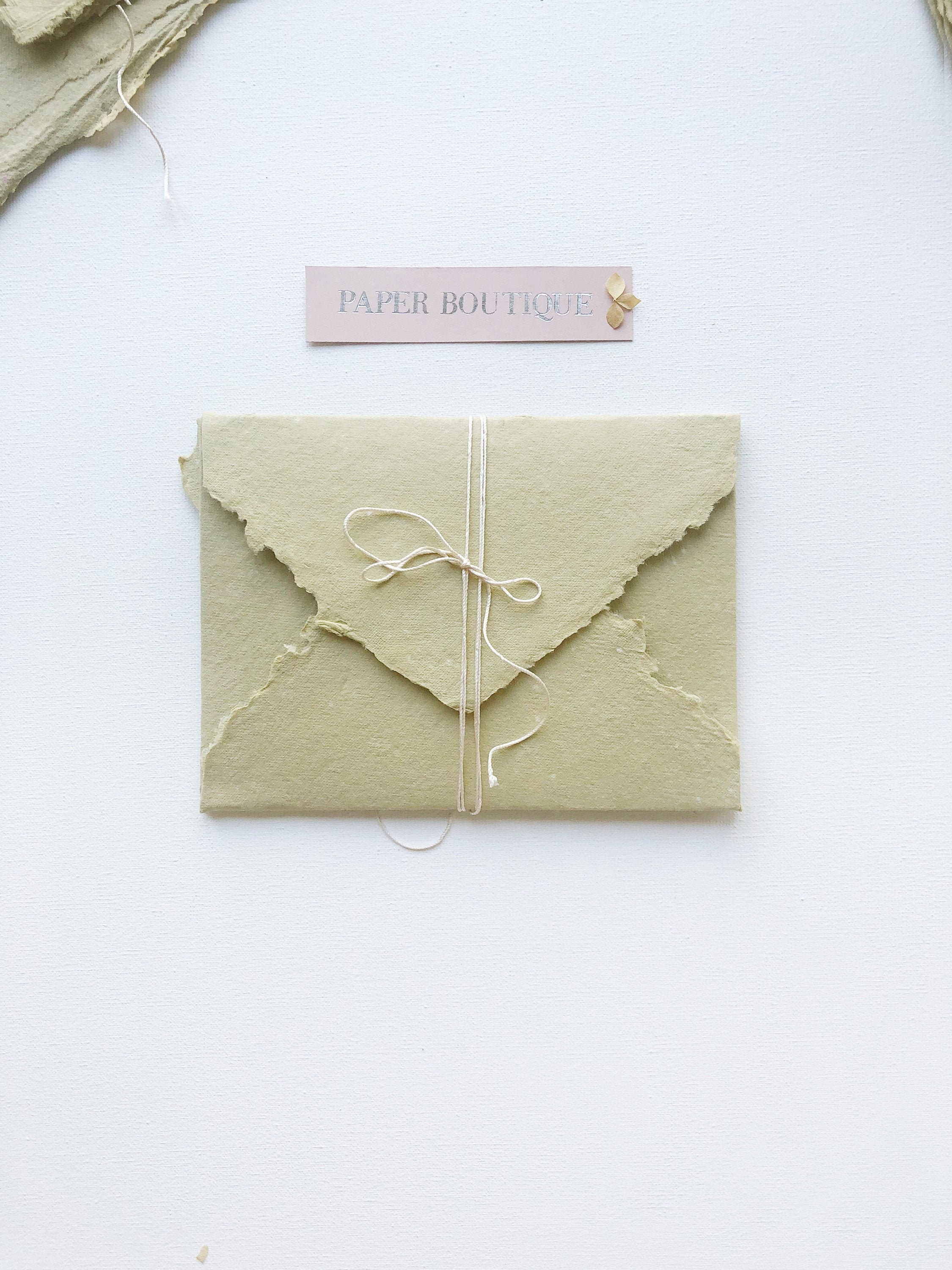 Mel Handmade cotton envelopes with uneven edges