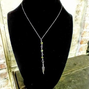 Sterling silver and turquoise feather necklace