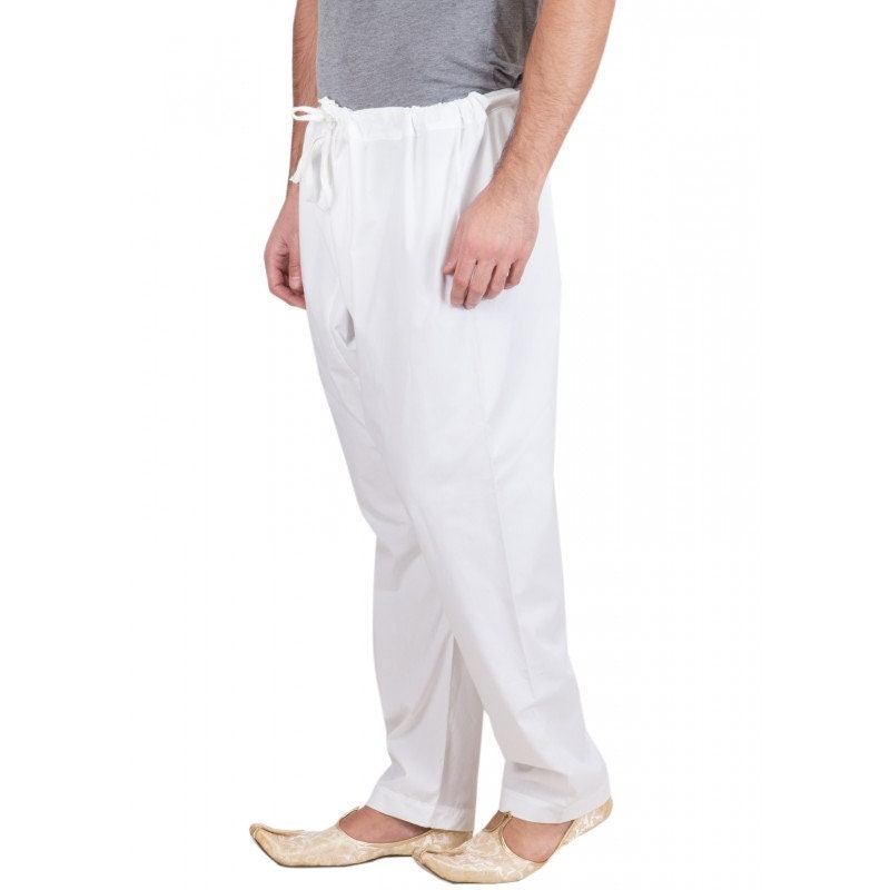 Men Trouser , Handmade Payjama , Night Wear , White Pant , 100 % Cotton ...