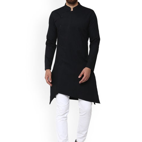 black and white kurta design for man