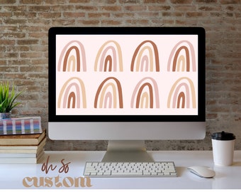 Neutral Rainbow Desktop Wallpaper | Digital Download | Desktop Wallpaper | Computer Background