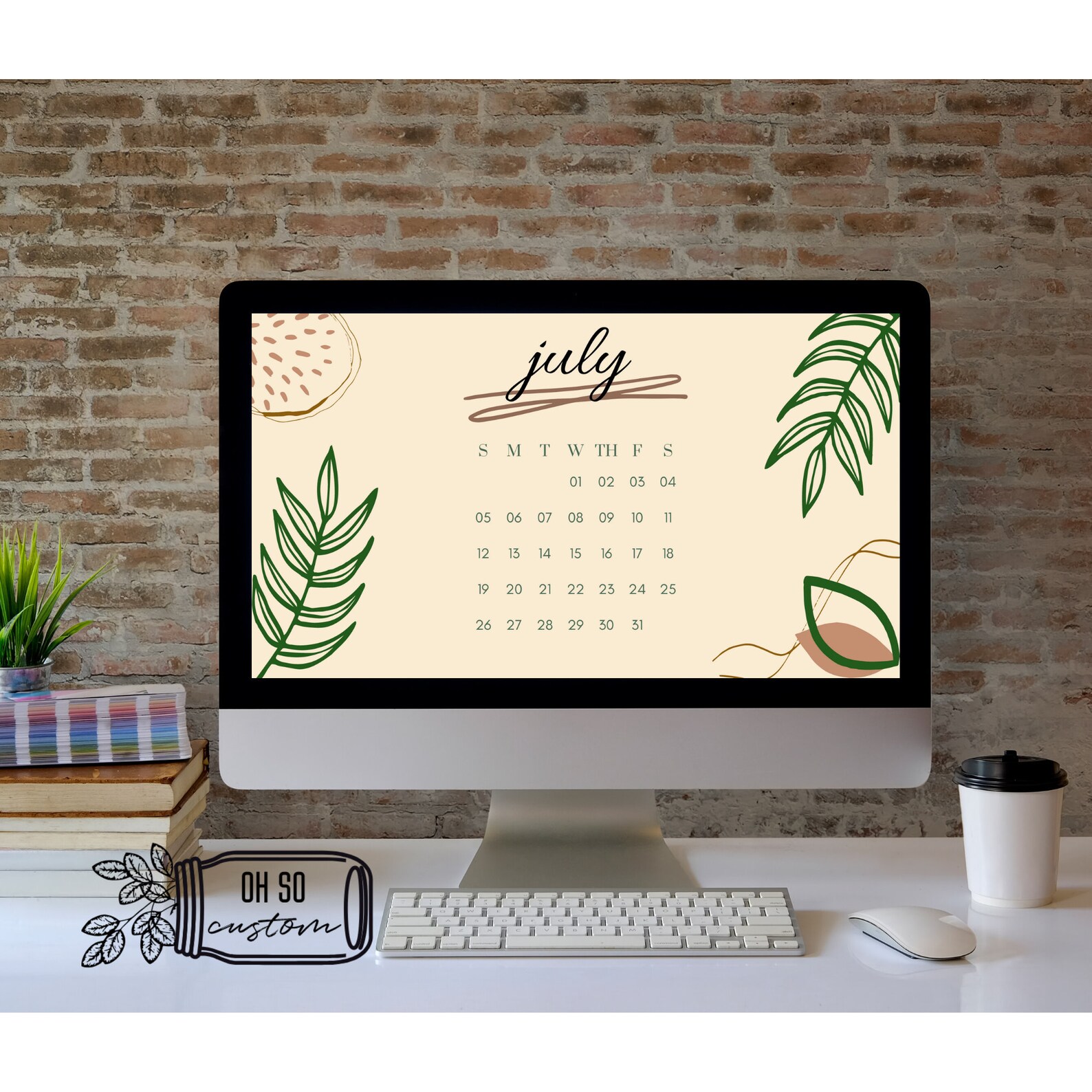 2020-2021 Desktop Calendar Wallpaper Desktop Wallpaper | Etsy