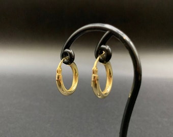 10K gouden cirkeloorbellen, minimalistische hoepels, mini gouden oorbellen, mini gouden hoepels, oorbellen voor haar, gouden hoepels, kleine gouden hoepels, hoepels