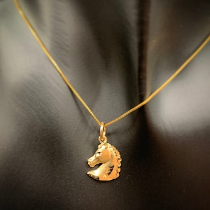 10K Gold Horse Pendant, Gold Horse Pendant, Horse Pendant, Horse Necklace, Gold Animal Pendant, Horse Lover,Horse Charm,Animal Jewelry