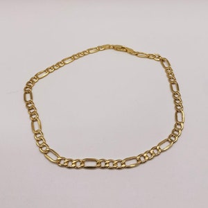 10K Figaro Anklet, Gold Figaro Anklet, 10K Figaro Chain Anklet,Figaro Link Anklet, Womens Figaro Chain Anklet,Womens Anklet, Gold 10K Anklet