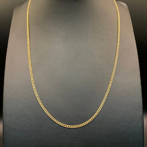 10K 2 mm Flat Curb, Gold Flat Link,Mens Flat Curb Link,Womens Flat Curb Link, 10K Mens Chains,Flat Curb Link Necklace,Curb Flat Necklace 2mm