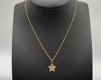 10K CZ Stone Star Pendant, Gold Star Pendant, 10K Shiny Star Pendant, Star Charm, 10K Star Charm Pendant, Gold Star Jewelery, Gifts For Her