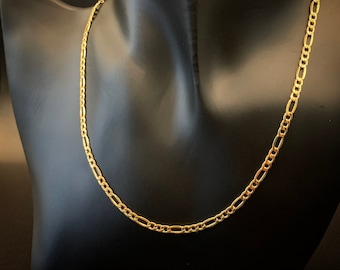 10K Gold Figaro Chain Necklace,3.5 mm Figaro link,Gold Figaro Chain,Mens Figaro Chain,Womens Figaro chain,Figaro link necklace,10K Figaro
