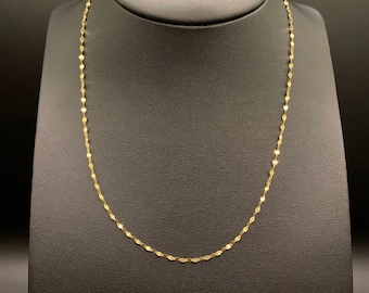 10K Gold Fancy Chain, Womens Gold Fancy Link, Gold Fancy Necklace, 10K Yellow Gold Chain, Gold Fancy Twisted Chain, Womens Twisted Chain