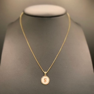 10K Gold Name Tag, Initial Disc Necklace, 10K Gold Initial Pendant, Gold Initial Charm, Initial Charm Pendant, Initial Circle Charm, Initial