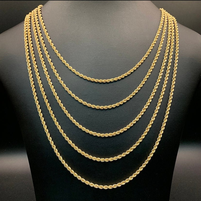 10K Gold 3mm Rope Chainrope Chain 
