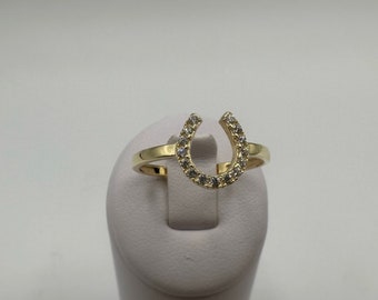 10K Gold Horseshoe Ring, Gold Horseshoe Ring, Horseshoe, Gold Ring, Stackable Ring, Gold 10K Ring, Horseshoe Ring, Goodluck Ring