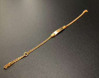10K Gold Mariner Link,Baby ID Bracelet, Baby Bracelet, Gold Baby ID Bracelet,Mariner Link Bracelet,Baptism Gift,Gold . Link,Mariner Link