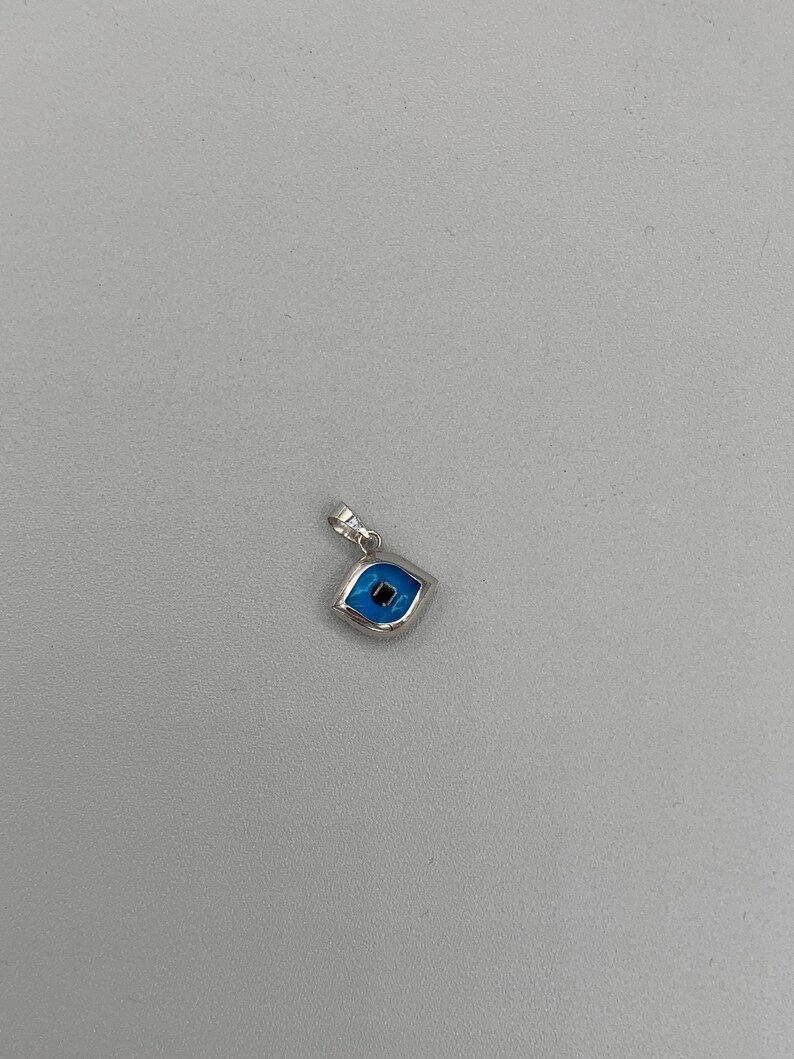 10K White Gold Evil Eye Pendant 10K Gold Evil Eye Charm Protection Necklace,White Gold Evil Eye pendant Protection Eye Evil Eye Pendant