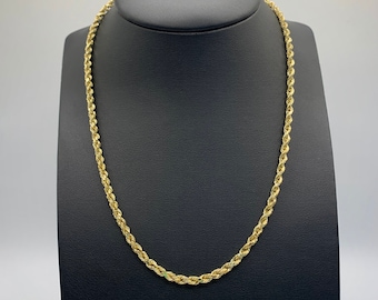 Gold Seil Kette, 3,5 mm Seil Kette Halskette, 10K Gold Seil Kette, 10K Seil Kette, Goldketten, Seil Kettenglied, Seil Kettenhalskette für Frauen