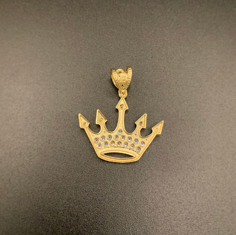 10K Gold Crown Pendant, Gold Crown Pendant, Gold Crown Charm