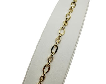 Gold Fancy Bracelet, 10K Gold Bracelet, Chain Link Bracelet, Women's Gold Bracelet, 10K Chain Bracelet, Fancy 10K Bracelet, Gifts for Her