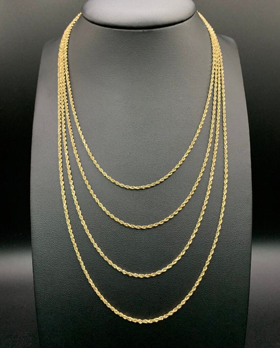 10K Solid Gold Rope Chain, 2mm Rope Chain Necklace,solid Gold Rope