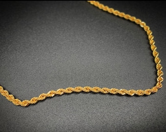 10K Gold Italienische Seil Kette Halskette,Seil Kette Halskette,Herren Seil Kette,Frauen Seil Kette,Gold Seil Kette Halskette,10K Gold Seil Kette