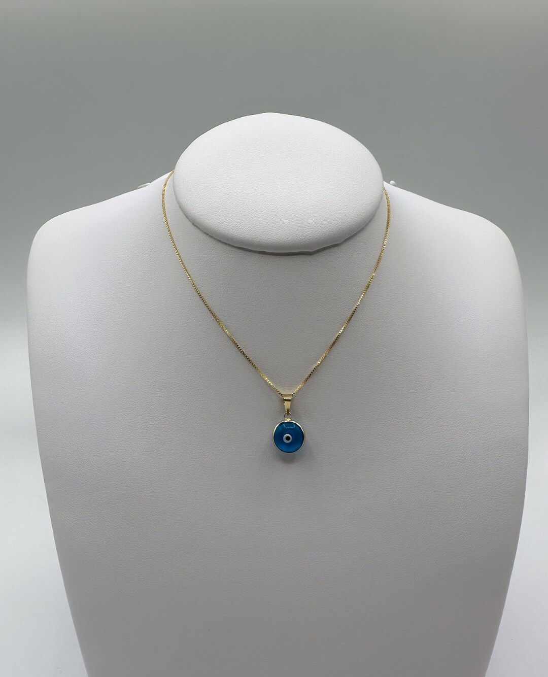 10K Evil Eye Pendant, Gold Evil Eye Pendant, White Gold Evil Eye