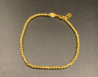 10K Gold Beaded Bracelet, Gold Bracelet, 10K White Gold Bracelet, 10K Rose Gold Bracelet, Womens Gold Beaded Bracelet, 10K Fancy Bracelet