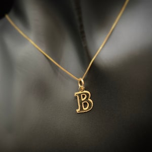 Pendentif initial en or 10 carats, pendentif initial en or, collier prénom initial, pendentif lettre en or, pendentif initial audacieux, collier initial en or