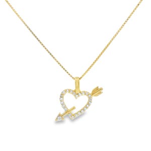 アクセサリー zonic17ss GoldHeart and Arrow Pendant SS17 Supreme Heart And Arrow Gold Pendant + chain 14K Yellow