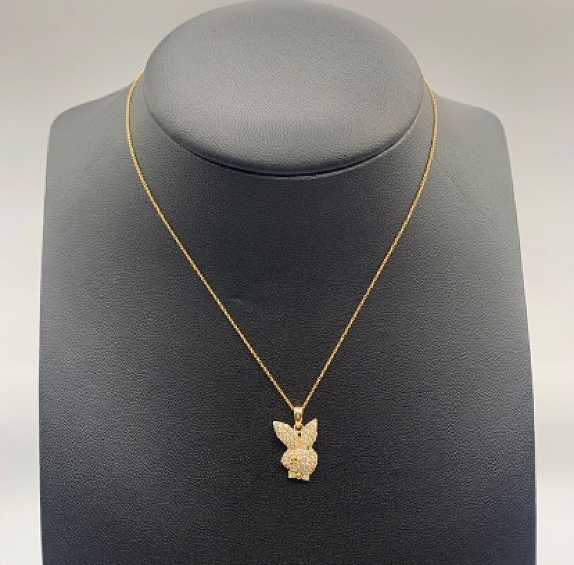 14 Kt, 18 Kt, 22 Kt Yellow Gold Playboy Bunny Stamp Chain Pendant, Hallmark  Stamped Handmade Gold Unisex Pendant With Chain - Etsy