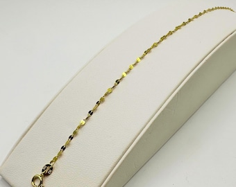 Cavigliera fantasia in oro 10 carati, Cavigliera in oro, Cavigliera 10 carati, Cavigliera a maglie fantasia, Cavigliere in oro vero, Cavigliera impilabile, Regali per lei, Cavigliera in oro 10 carati