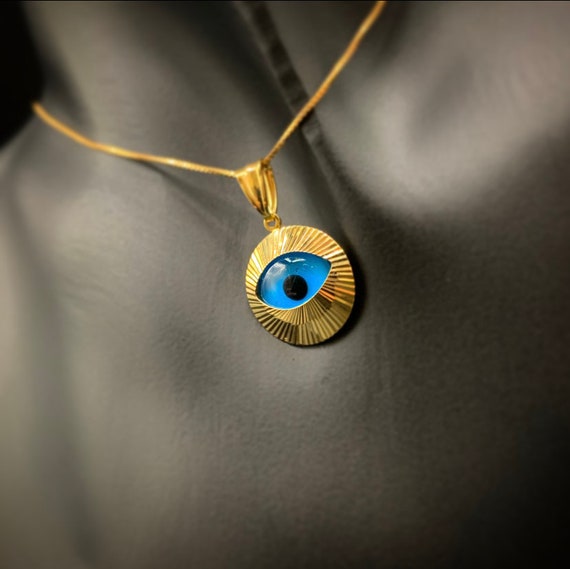 TEENYTINY® Crystal Evil Eye Pendant in 10K Gold - 17