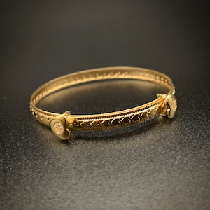 10K Gold Adjustable Baby Bangle,Gold Baby Bangle,Heart,Teddy Bear,Ducks,Dolphin& Flower Bangle,Gold Baby Bracelet,Baptism,Shower,Baby Gifts