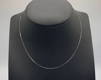 10K White Gold Box Chain, White Gold Box Chain,Box Chain Necklace,Layering Necklace,Plain Chain,10K White Gold Chain,Dainty Chains,Box Chain