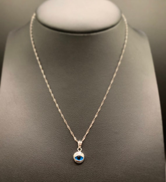 10K Gold Kreis Evil Eye Anhänger, Evil Eye Anhänger, Schutz