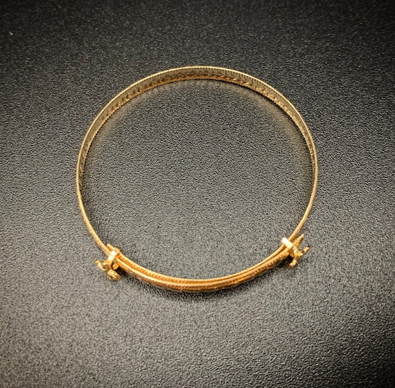 Buy Antique Three-tone 10k Gold Baby Bangle With Pattern Design 10k Solid  Yellow, Rose & White Gold B1367 Online in India - Etsy