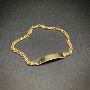 10 kt gouden Mariner Link, Mariner ID-schakelarmband, geelgouden armband, uniseks gouden ID-armband, uniseks Mariner-schakelarmband, Mariner-armband