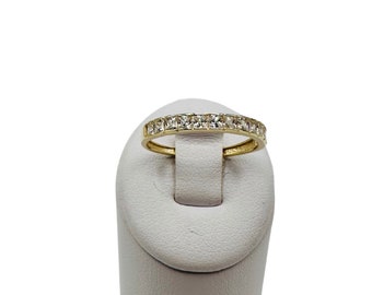 Gold CZ Stone Band, 10K Gold Band, Plain Gold Band, CZ Stone Band, Stacking Ring, Statement Ring, Gold Band, 10K Gold Ring, Ring
