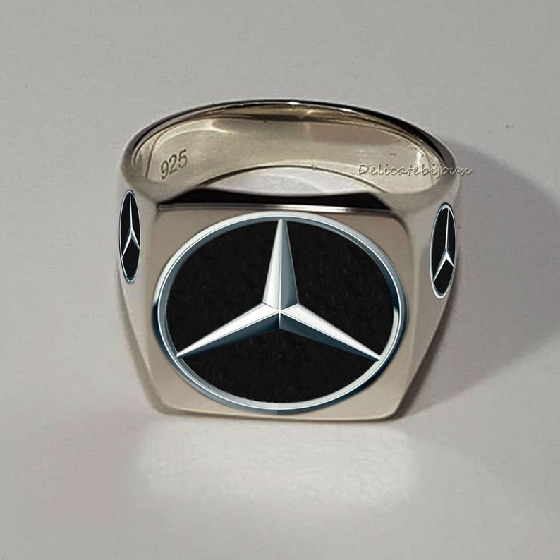 Mercedes Benz Ring925 Sterling silver handmade Latest 3D Etsy