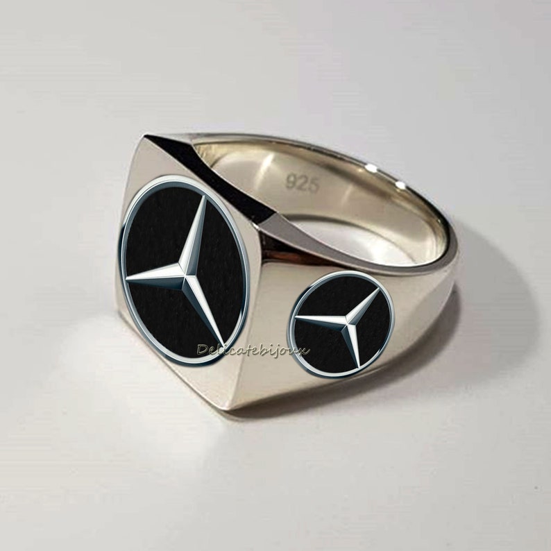 Mercedes Benz Ring925 Sterling silver handmade Latest 3D | Etsy