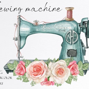 Sewing Machine Logo, Vintage Sewing Machine, Logo Watercolor Sew Machine,  Bow Fashion Logo, Boutique Logo, Premade Logo Design, Vector Logo -   Singapore