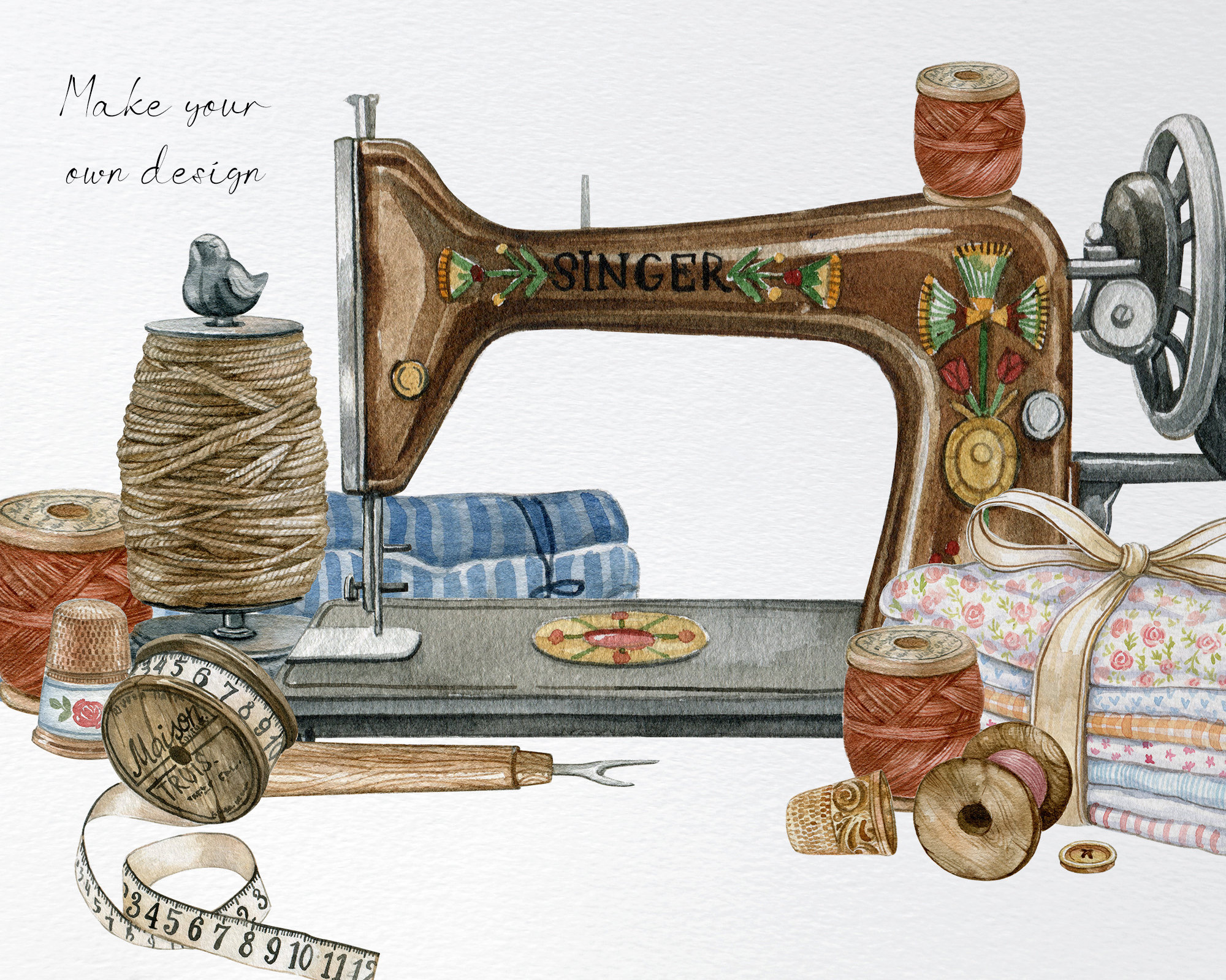 Vintage Sewing kit stock image. Image of machine, actions - 43912431