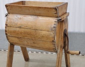 Antique Butter Churn, Antique Wood Churn, Antique Side Table