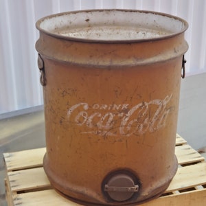 Coca-Cola 1930s, Wheeling Syrup Drum, Can Canister, Rare Coca-Cola