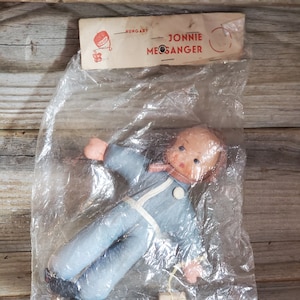 Vintage Doll, Jonnie Messanger Red Cap Doll, Cloth Doll