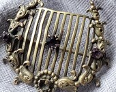 Vintage Gold Tone Harp Style Brooch Pin, Gold Tone Brooch Pin