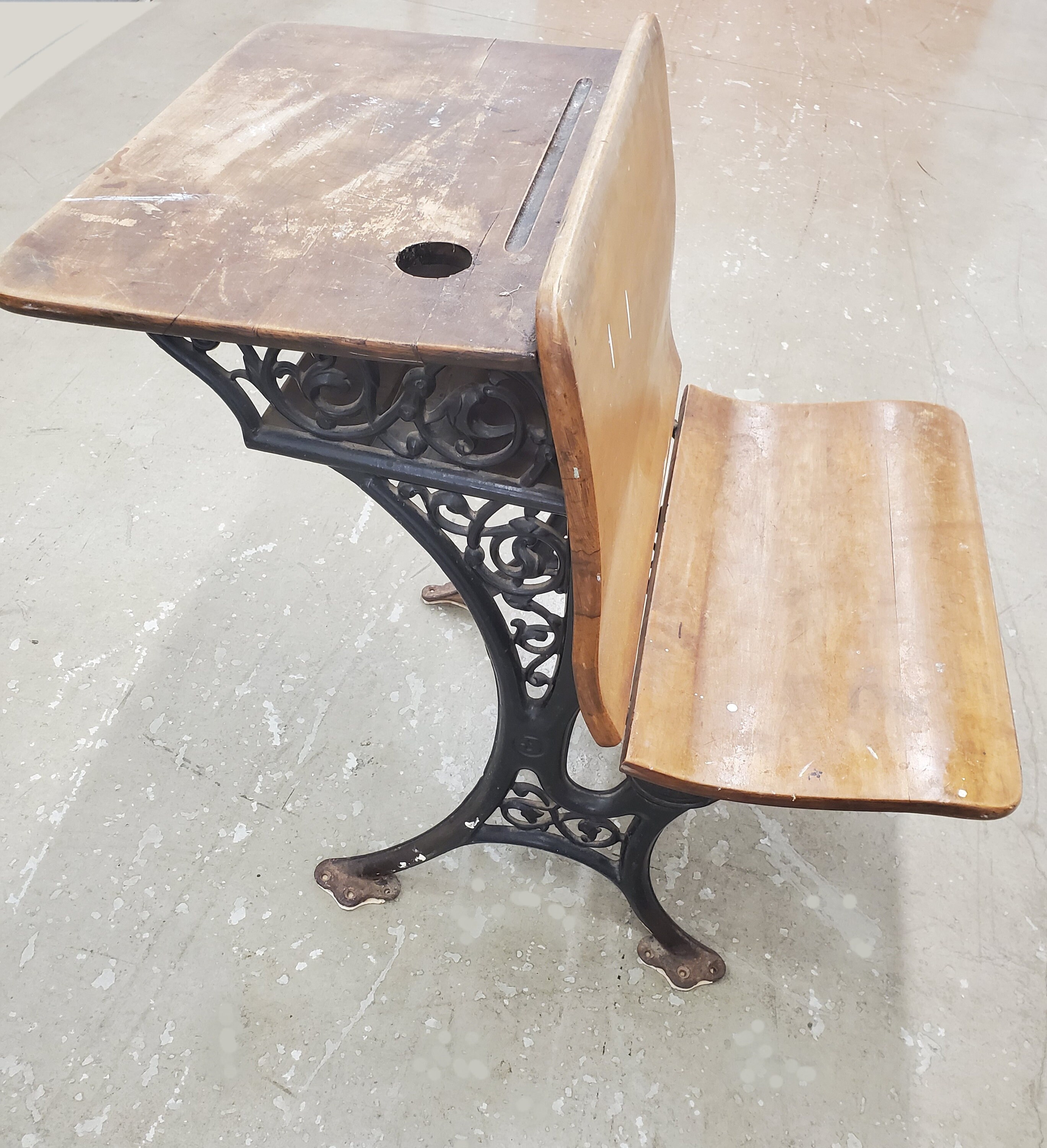 Antique School Desk Bench School Desk Antique Desk Cast Etsy