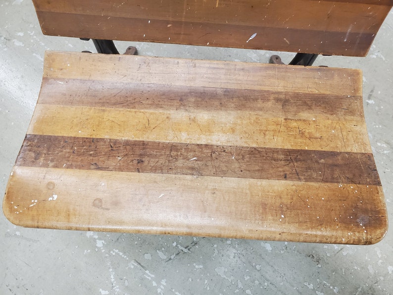 Antique School Desk Antique Desk Folding Bench Desk Cast Etsy