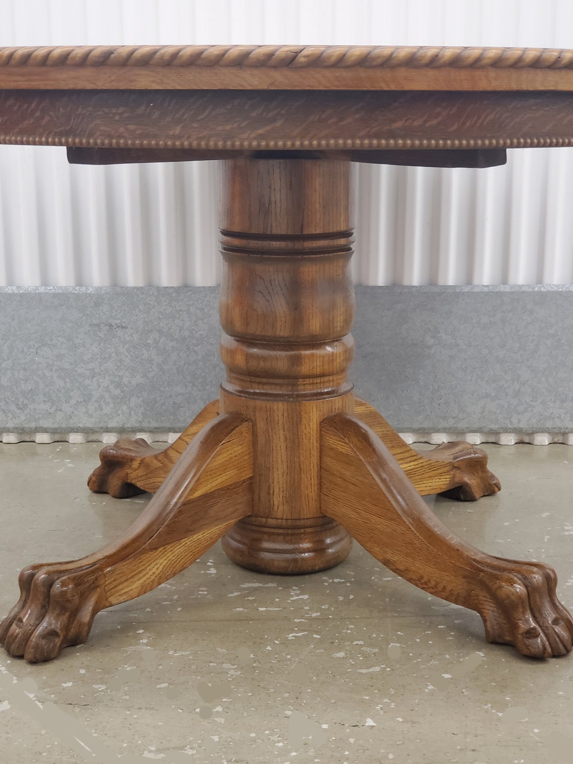 Antique Tiger Oak Wood Dining Table Antique Round Oak Table Etsy