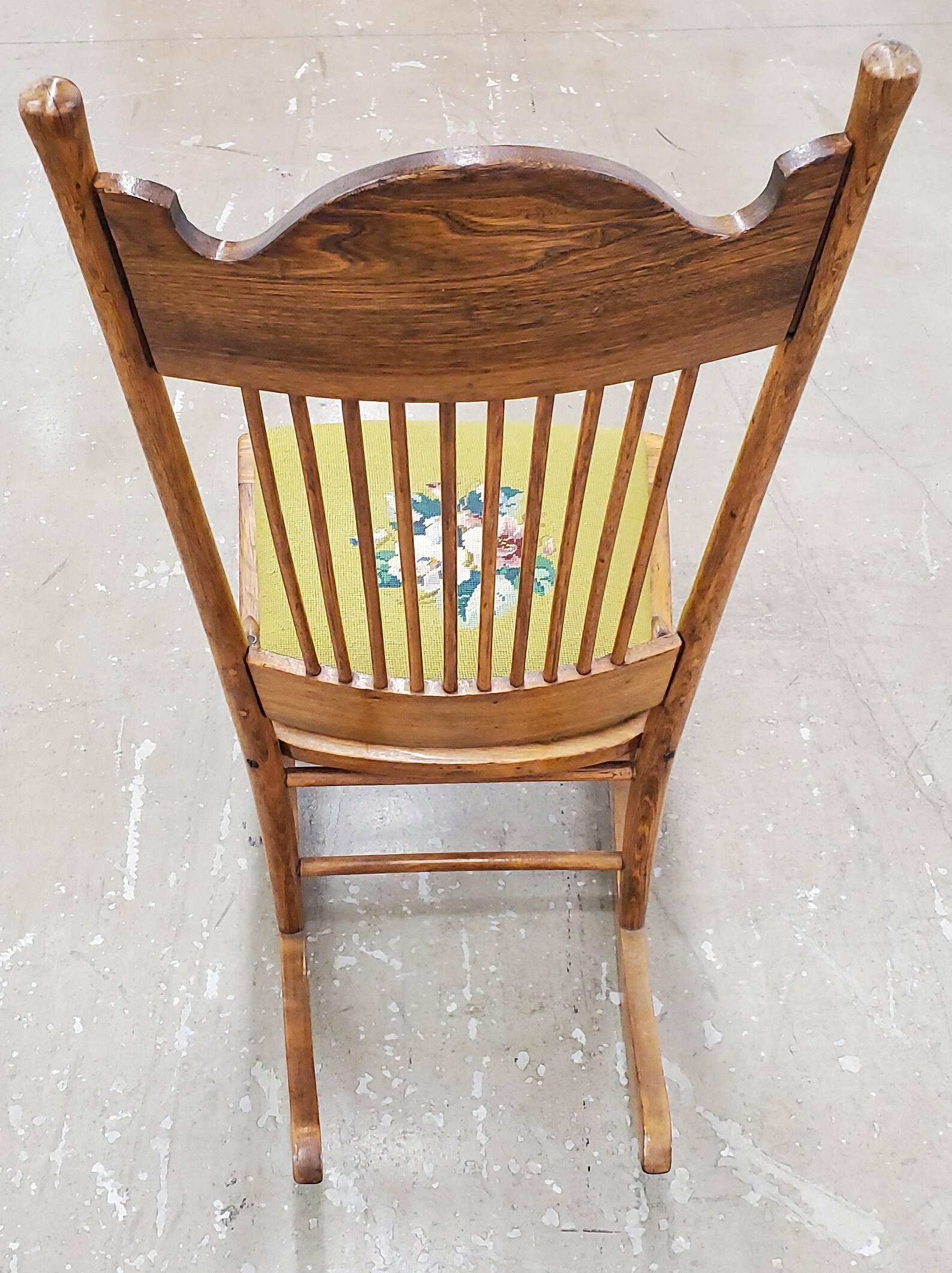 Vintage Rocking Chair, Vintage Embroidered Seat, Rocking Chair, Ornate ...