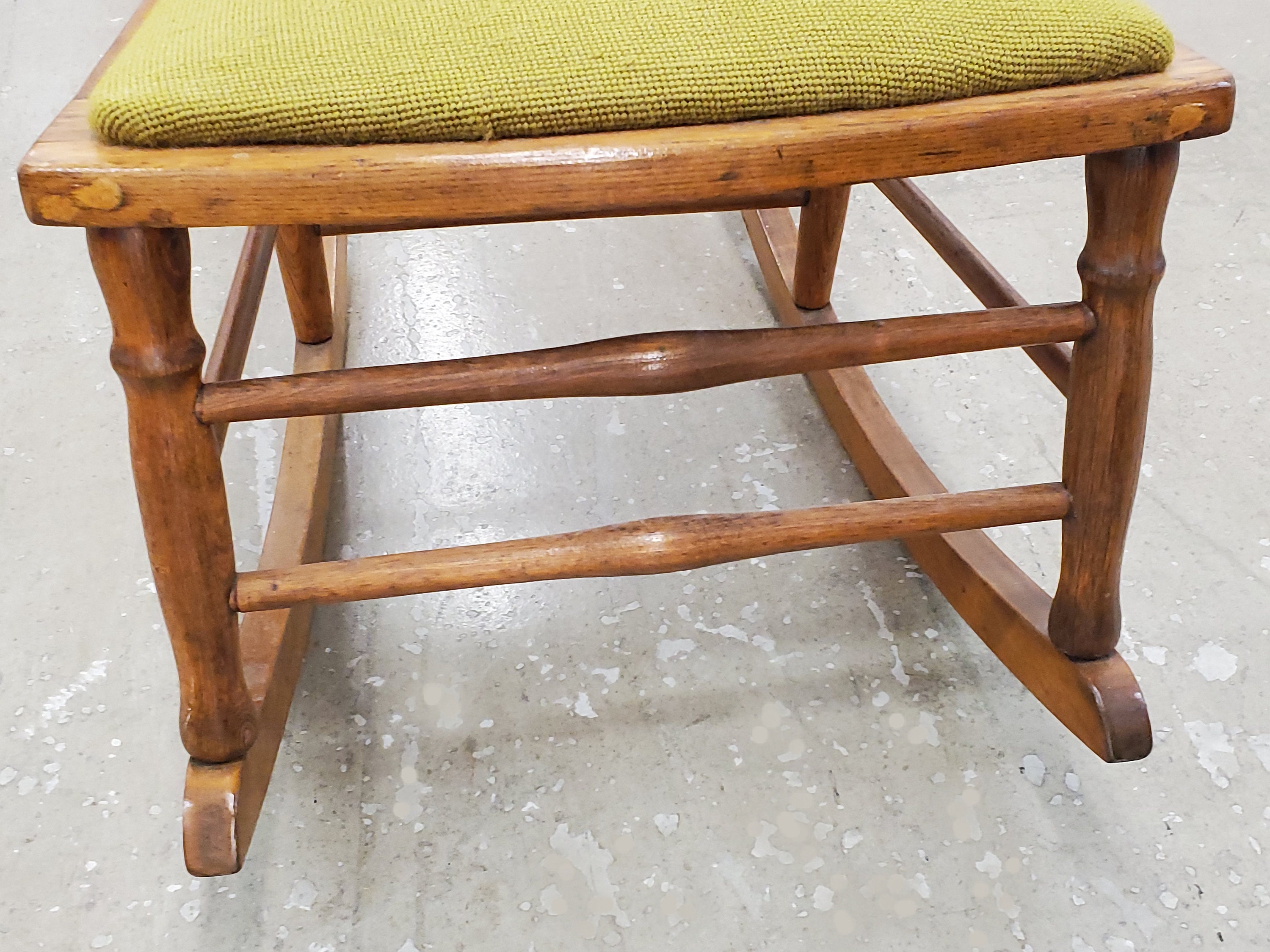 Vintage Rocking Chair Vintage Embroidered Seat Rocking - Etsy